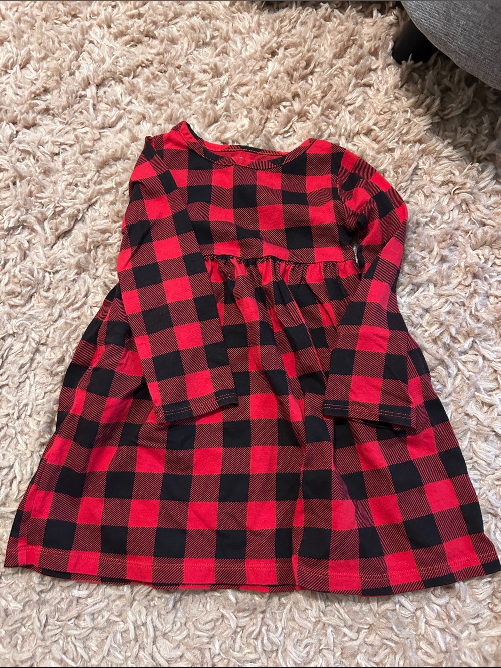 Toddler buffalo plaid dress